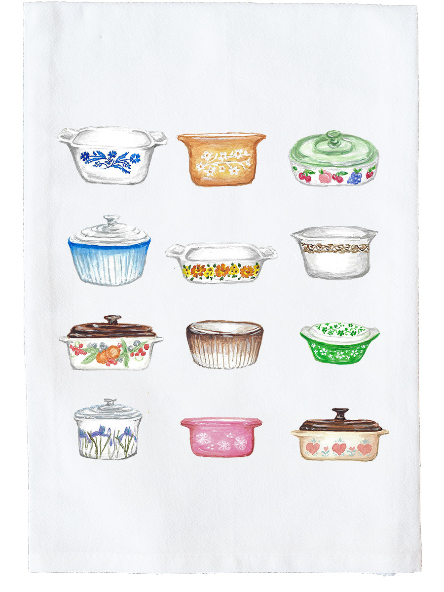 Vintage Casserole Collage Kitchen Towel