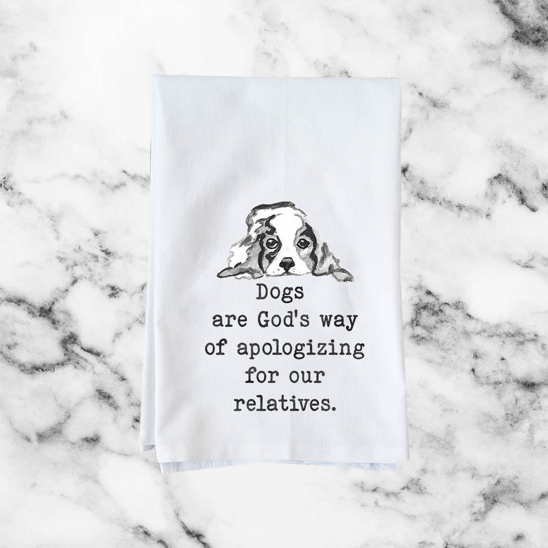 Apologizing for relatives Kitchen Towel