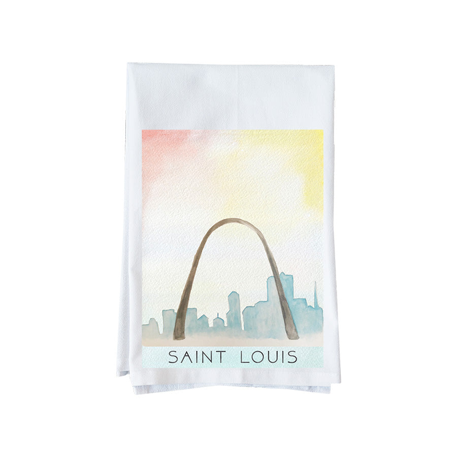 St Louis Arch Watercolor Kitchen Towel