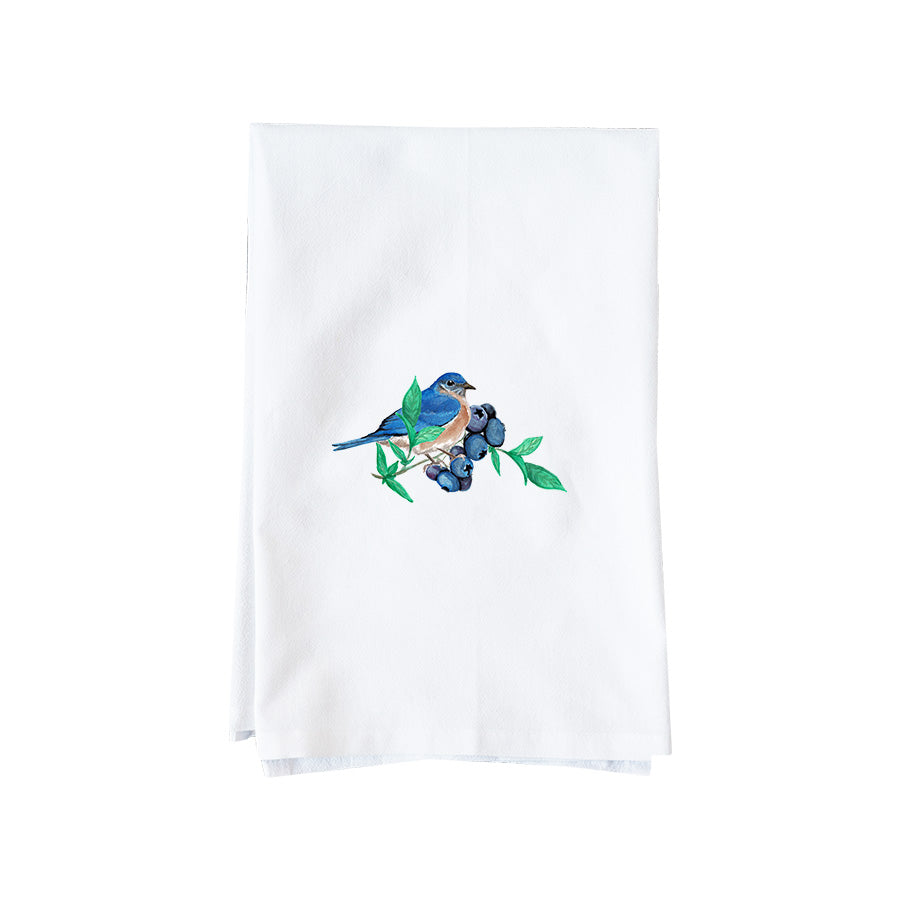 Bluebird and Blueberries Kitchen Towel