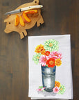 Bucket of Zinnias Kitchen Towel