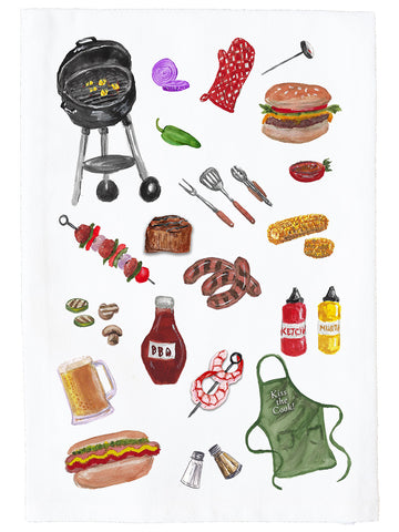 BBQ Collage Kitchen Towel