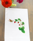 Bird and Strawberry Vine Kitchen Towel