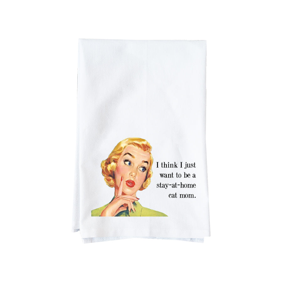 Stay At Home Cat Mom Kitchen Towel