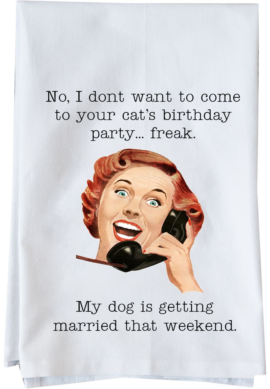 Cat's Birthday Party Kitchen Towel