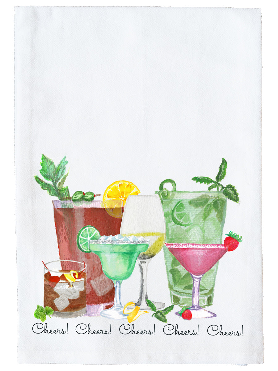 Cocktails In a Group Kitchen Towel
