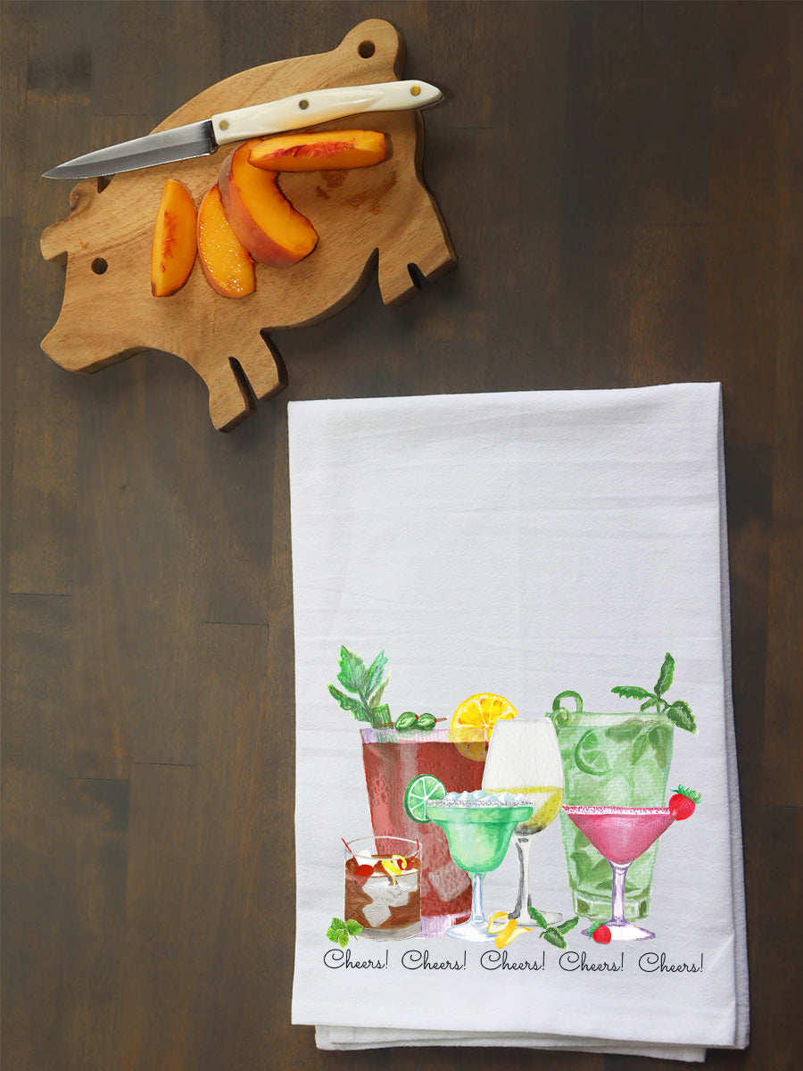 Cocktails In a Group Kitchen Towel