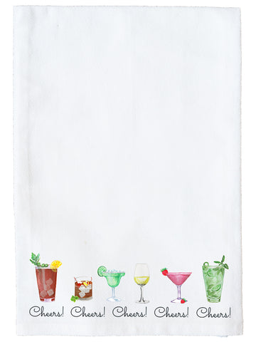 Cocktails In a Row Kitchen Towel