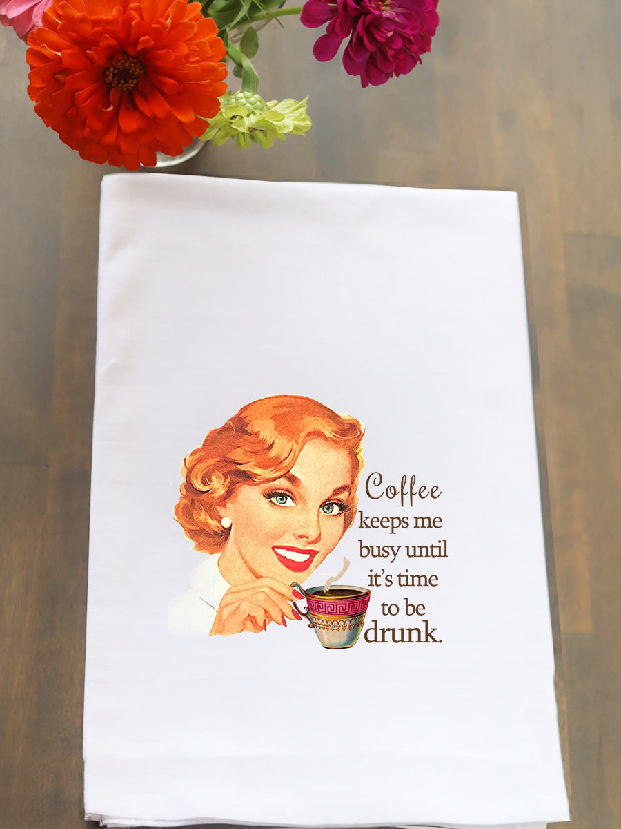 Coffee Keeps Me Busy Kitchen Towel