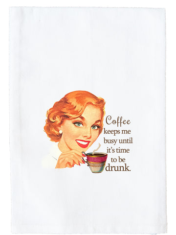 Coffee Keeps Me Busy Kitchen Towel