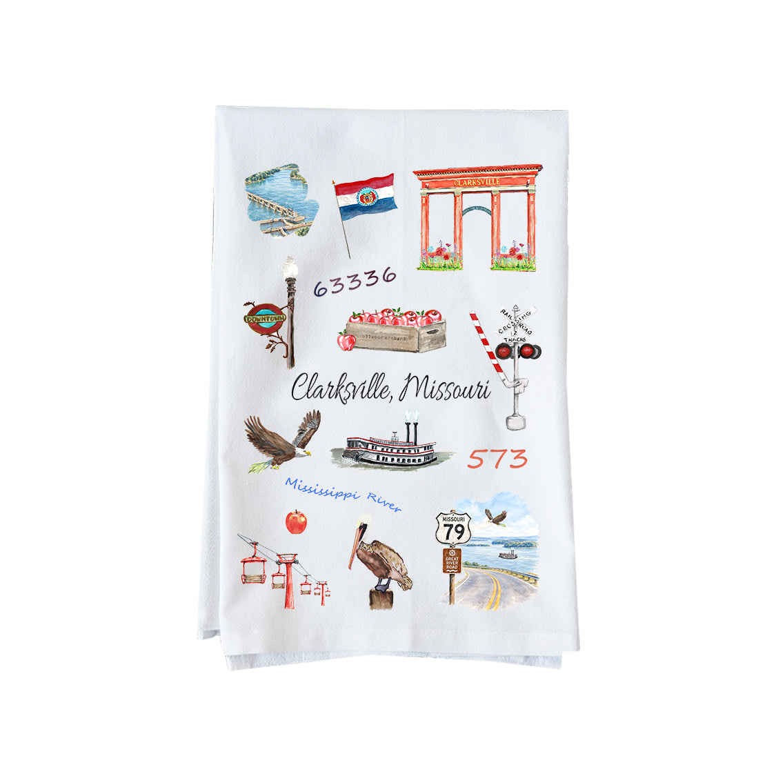 Clarksville Missouri Collage Kitchen Towel