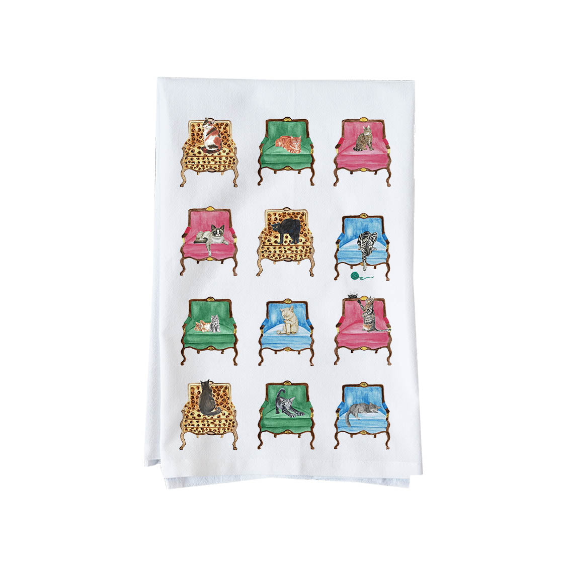 Cats On Chairs Kitchen Towel
