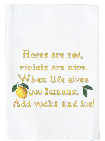 Cross Stich Lemon Rhyme Kitchen Towel