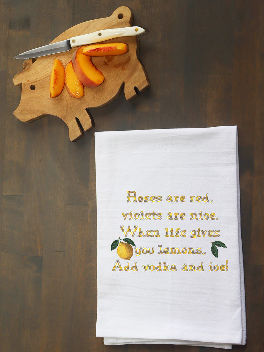 Cross Stich Lemon Rhyme Kitchen Towel