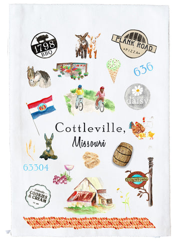 Cottleville Missouri Collage Kitchen Towel