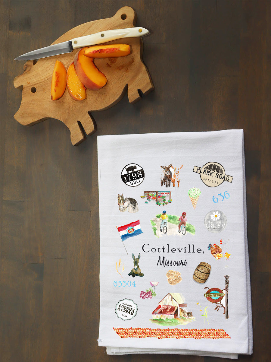 Cottleville Missouri Collage Kitchen Towel