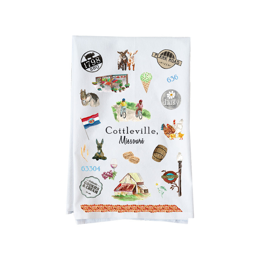 Cottleville Missouri Collage Kitchen Towel