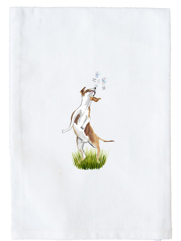 Dog Leaping at Bubbles Kitchen Towel Gift Set