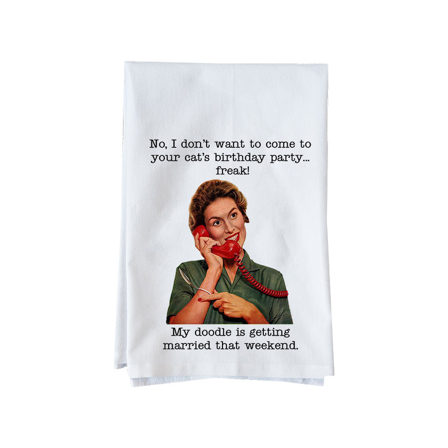 Doodle Getting Married Kitchen Towel