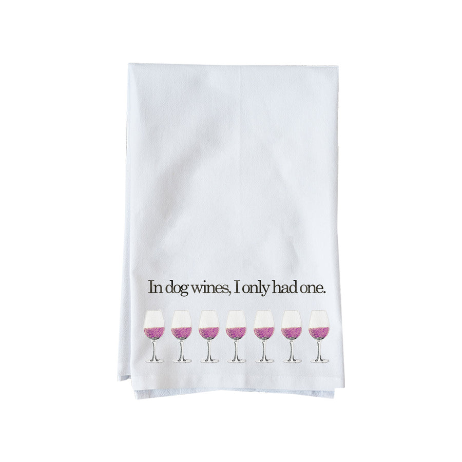 Dog Wine Red Kitchen Towel