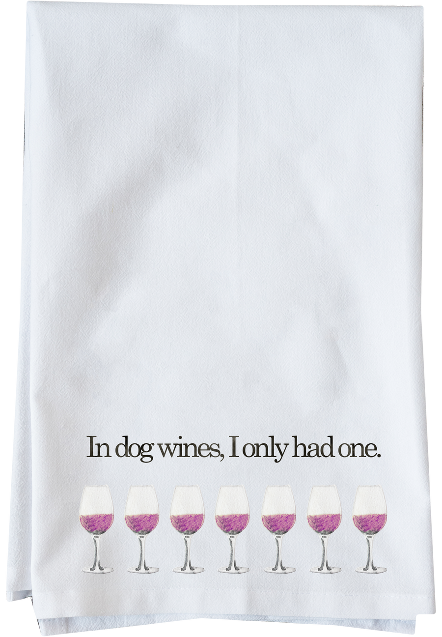 Dog Wine Red Kitchen Towel
