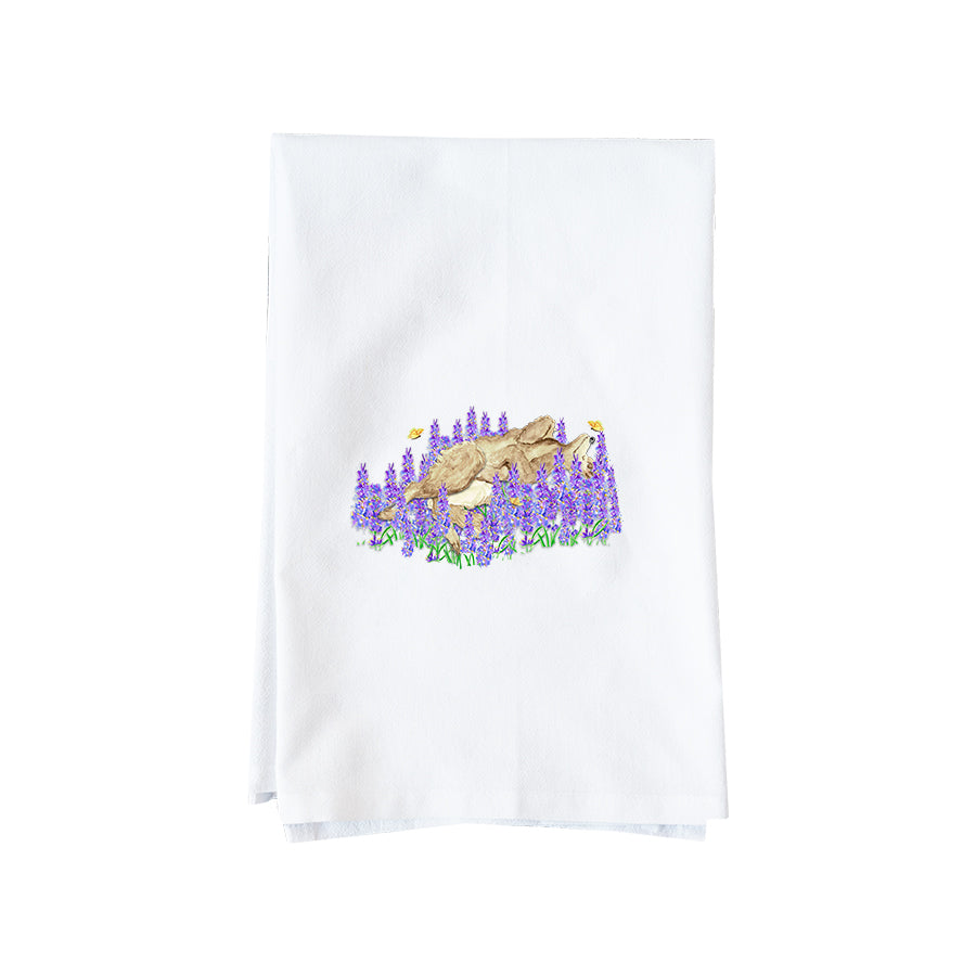 Dog In Lavender Kitchen Towel