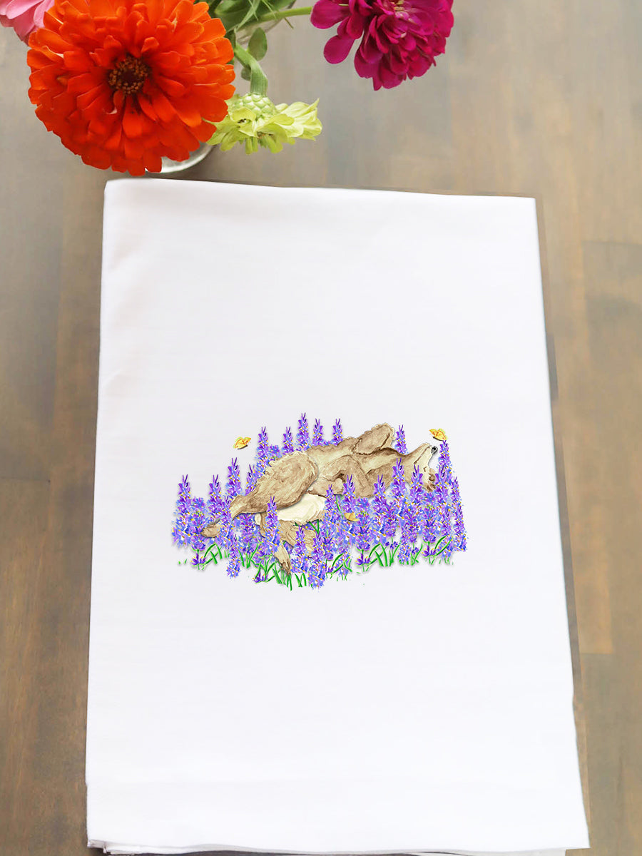 Dog In Lavender Kitchen Towel