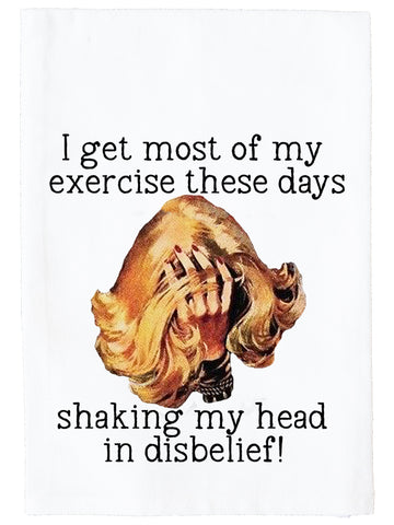 Shaking My Head Exercise Kitchen Towel