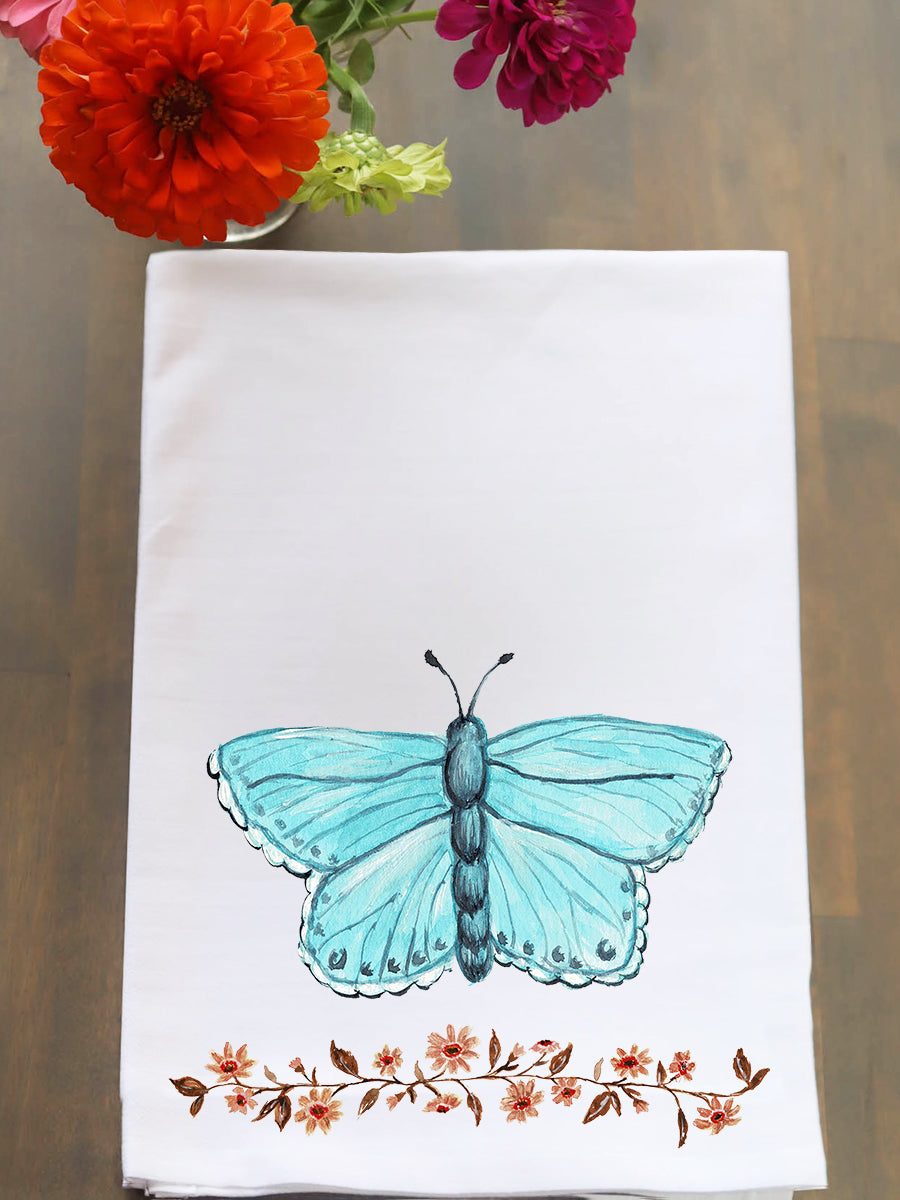 Blue Butterfly Kitchen Towel