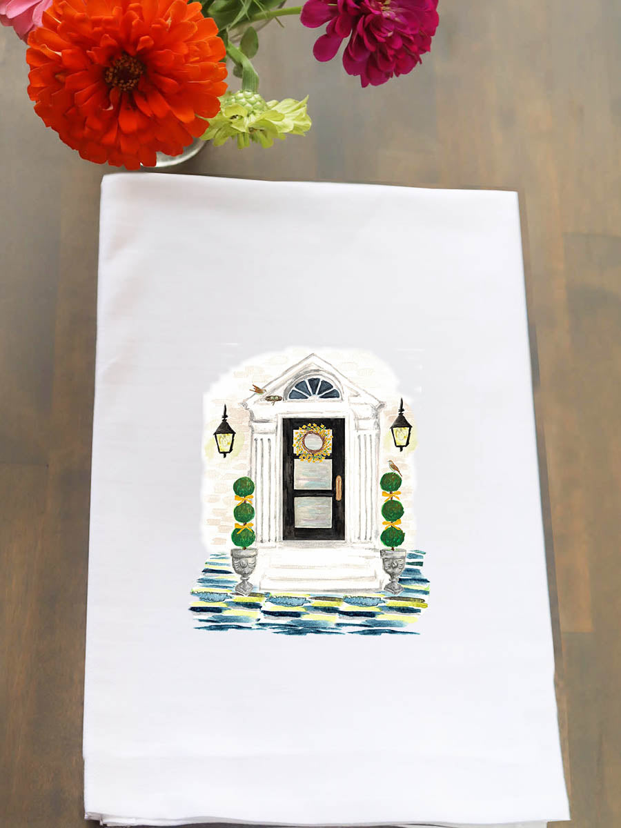 Front Door Facade Spring Kitchen Towel