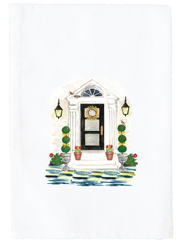 Front Door Facade Spring Kitchen Towel