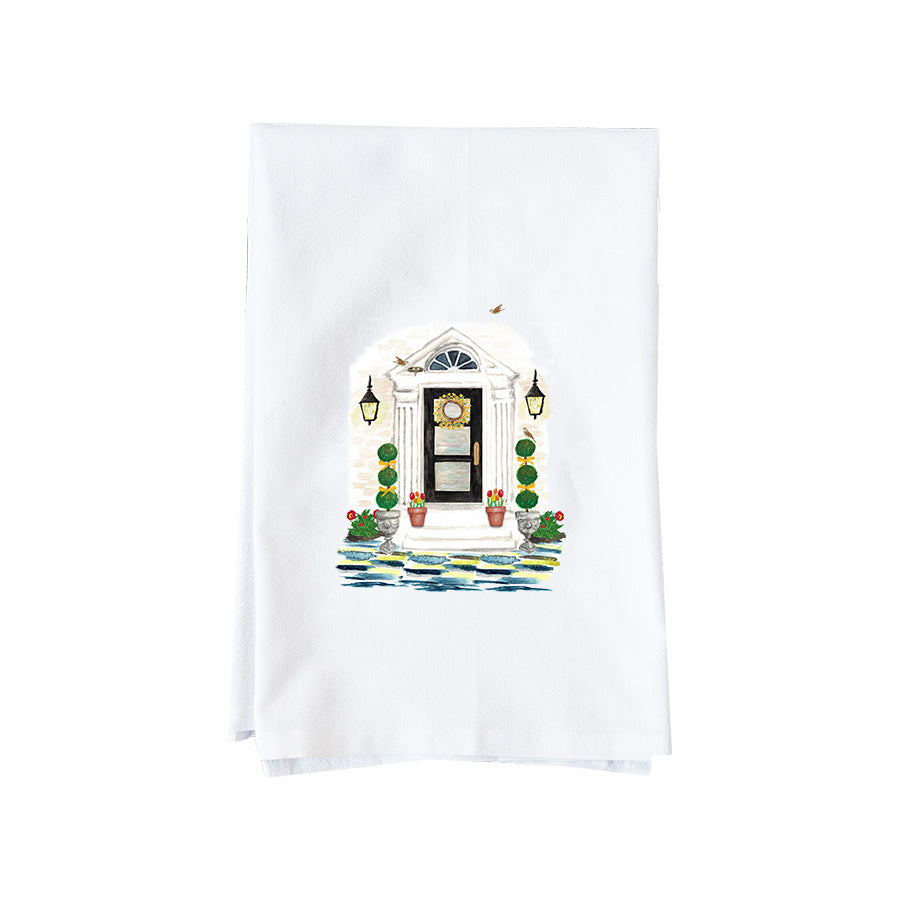 Front Door Facade Spring Kitchen Towel