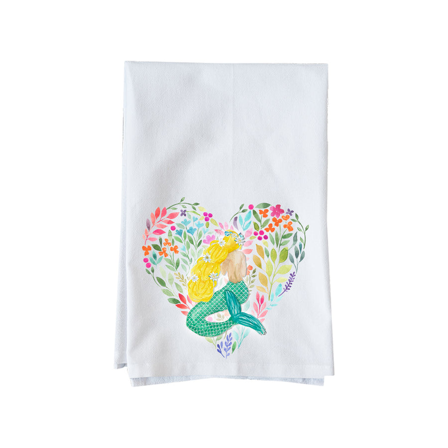 Floral Mermaid Kitchen Towel