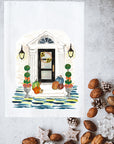 Fall House Facade Personalize Option Kitchen Towel