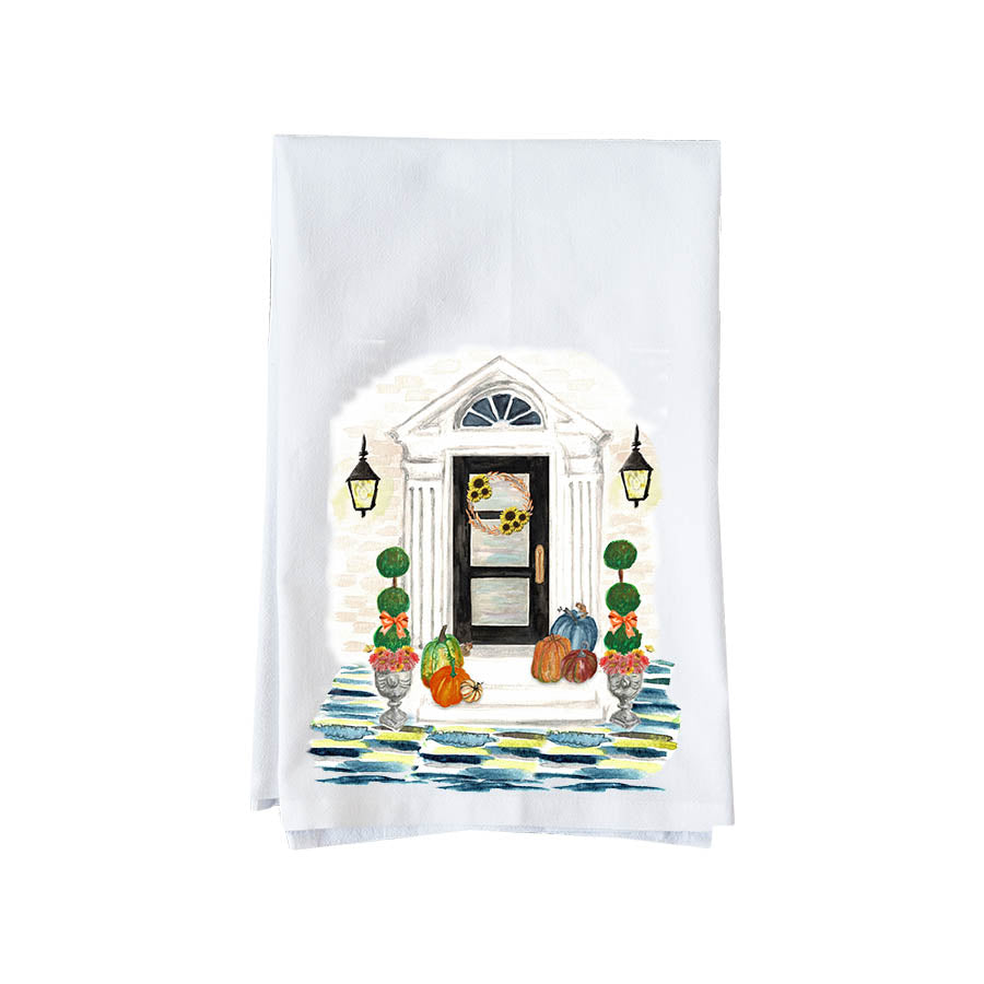 Fall House Facade Personalize Option Kitchen Towel