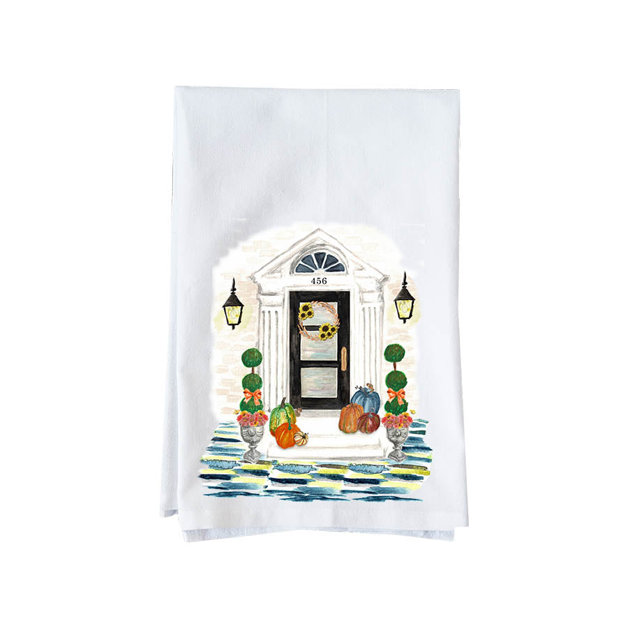 Fall House Facade Personalize Option Kitchen Towel