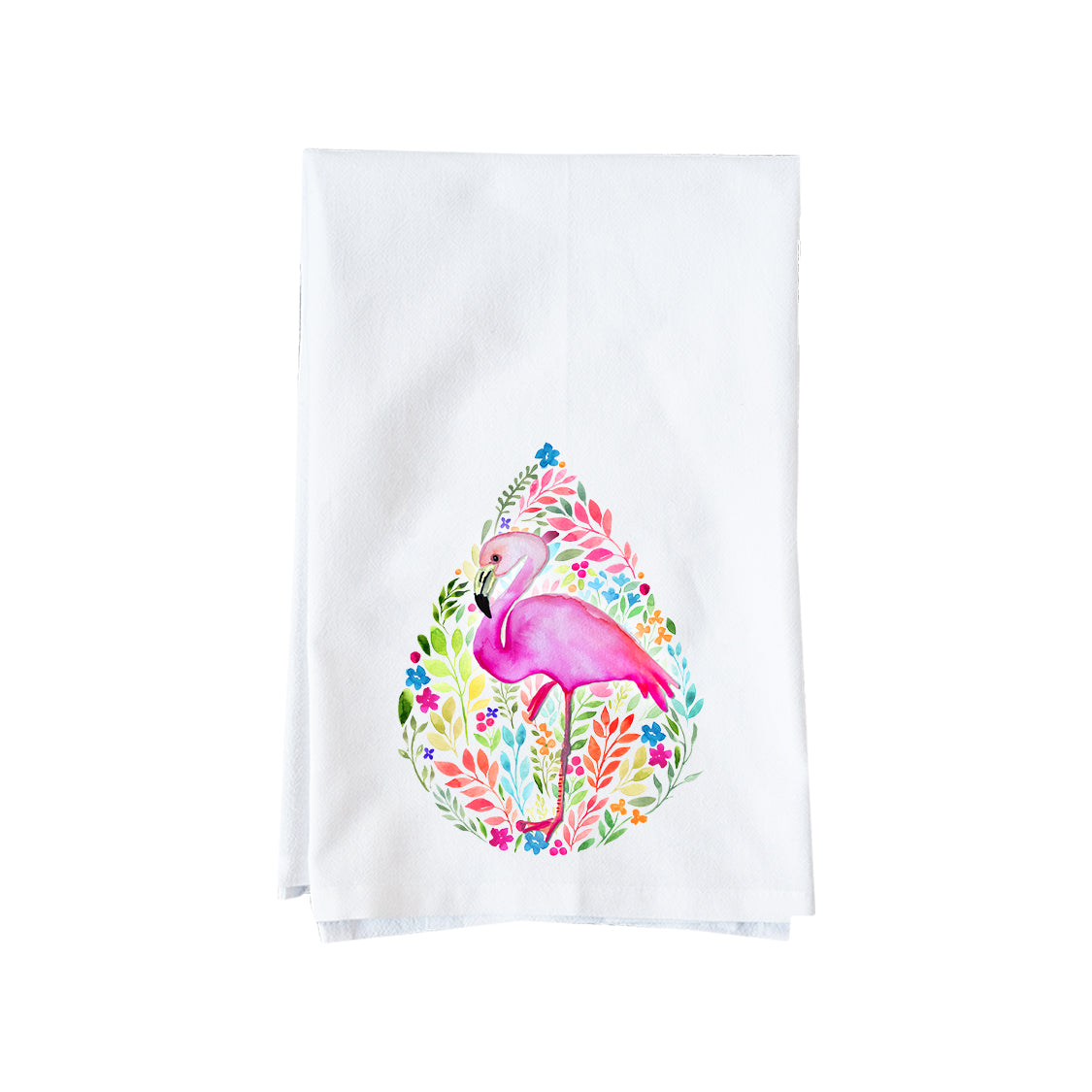 Floral Flamingo Kitchen Towel
