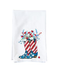 Patriotic Floral Boots Kitchen Towel