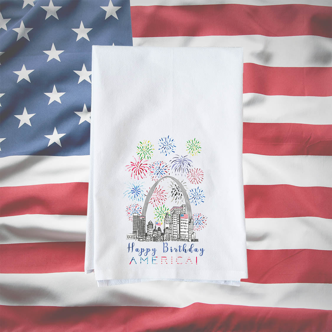 Fireworks STL Kitchen Towel