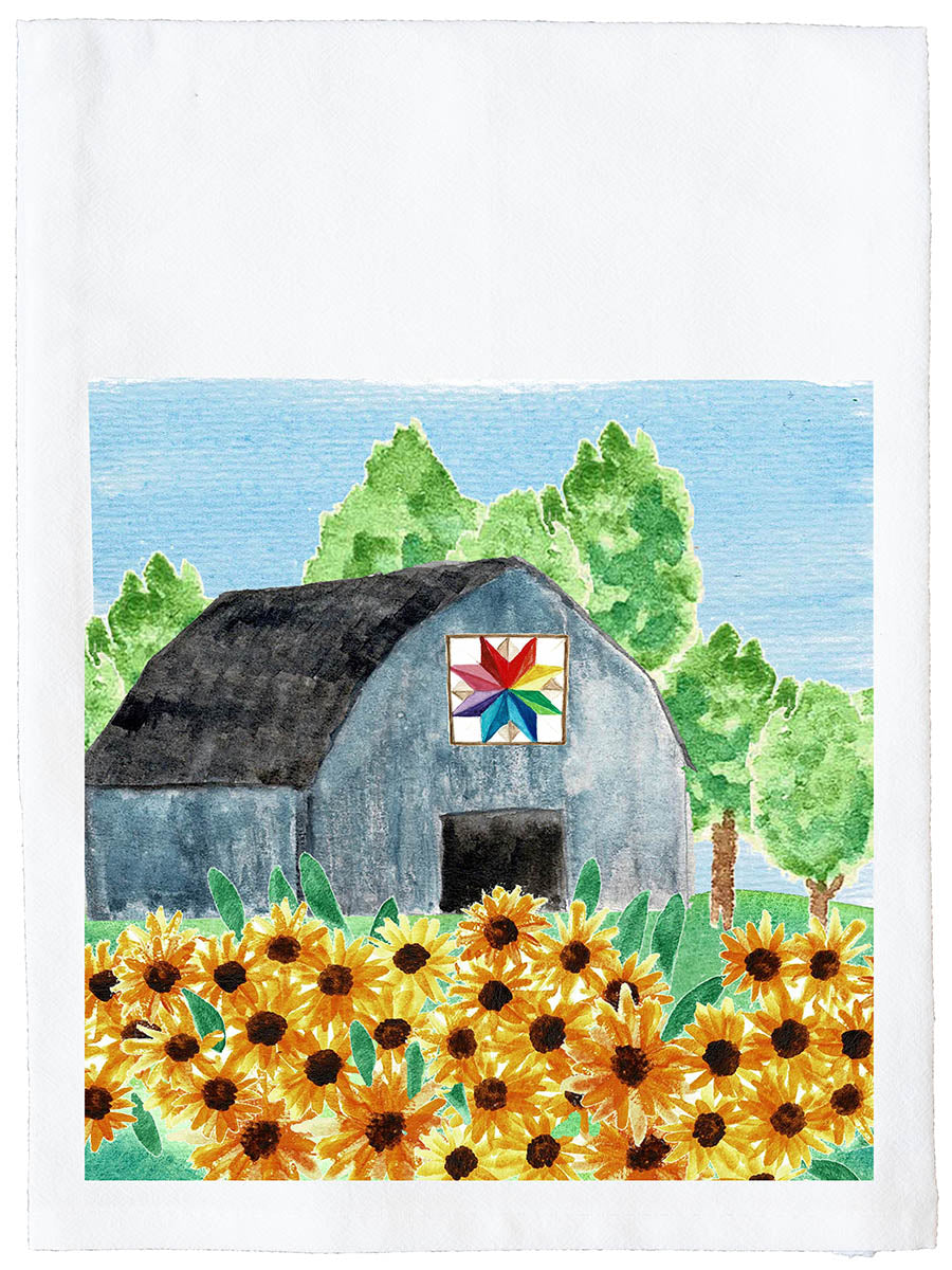 Grey Barn with Star Kitchen Towel