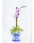 Ginger Jar With Purple Orchid Kitchen Towel