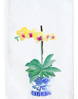Ginger Jar with Yellow Orchid Kitchen Towel