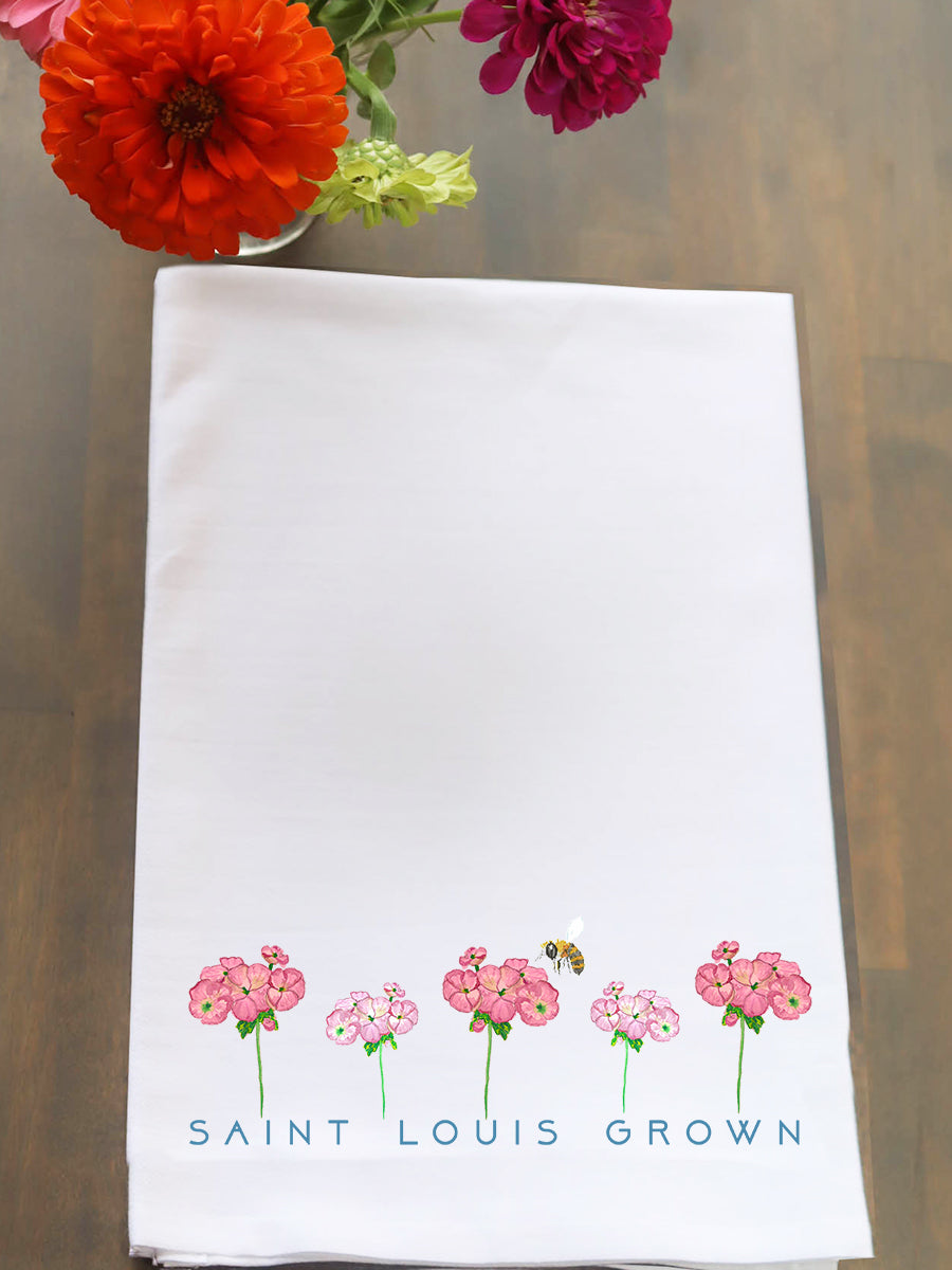 Saint Louis Grown Geraniums Kitchen Towel
