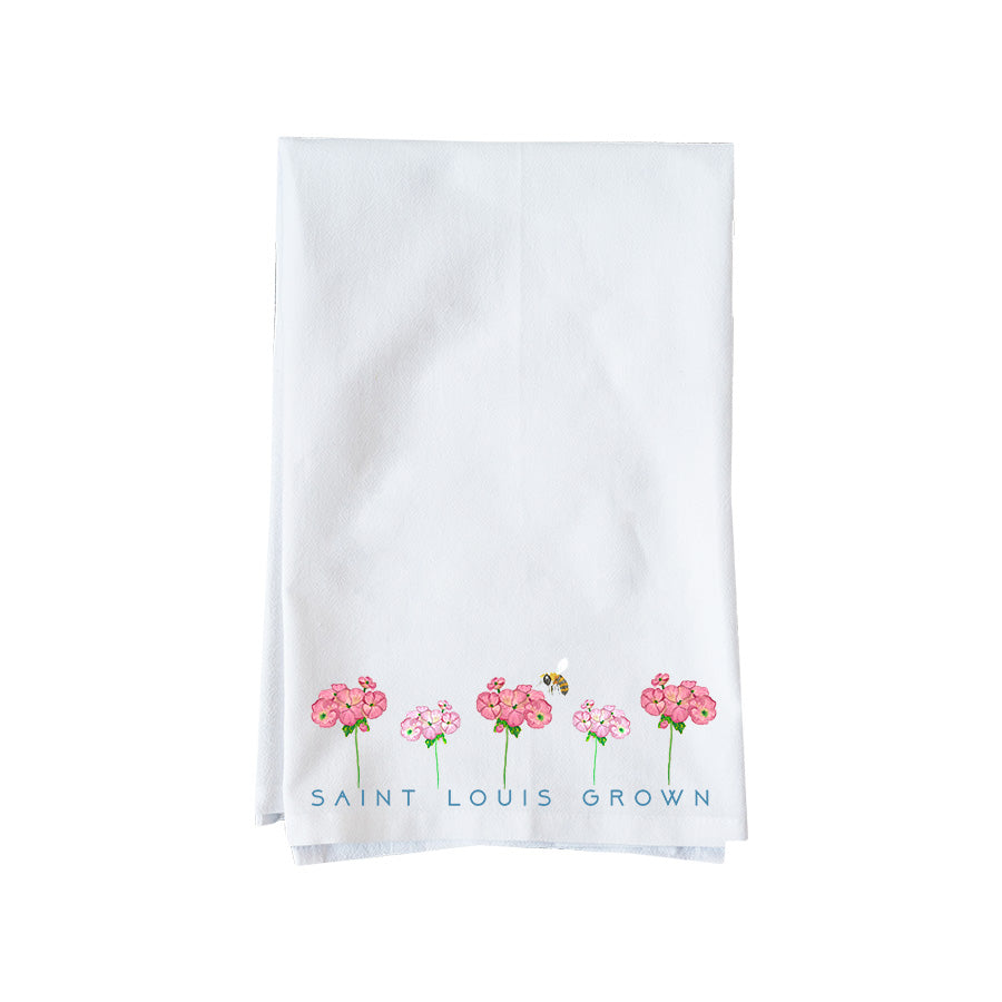 Saint Louis Grown Geraniums Kitchen Towel
