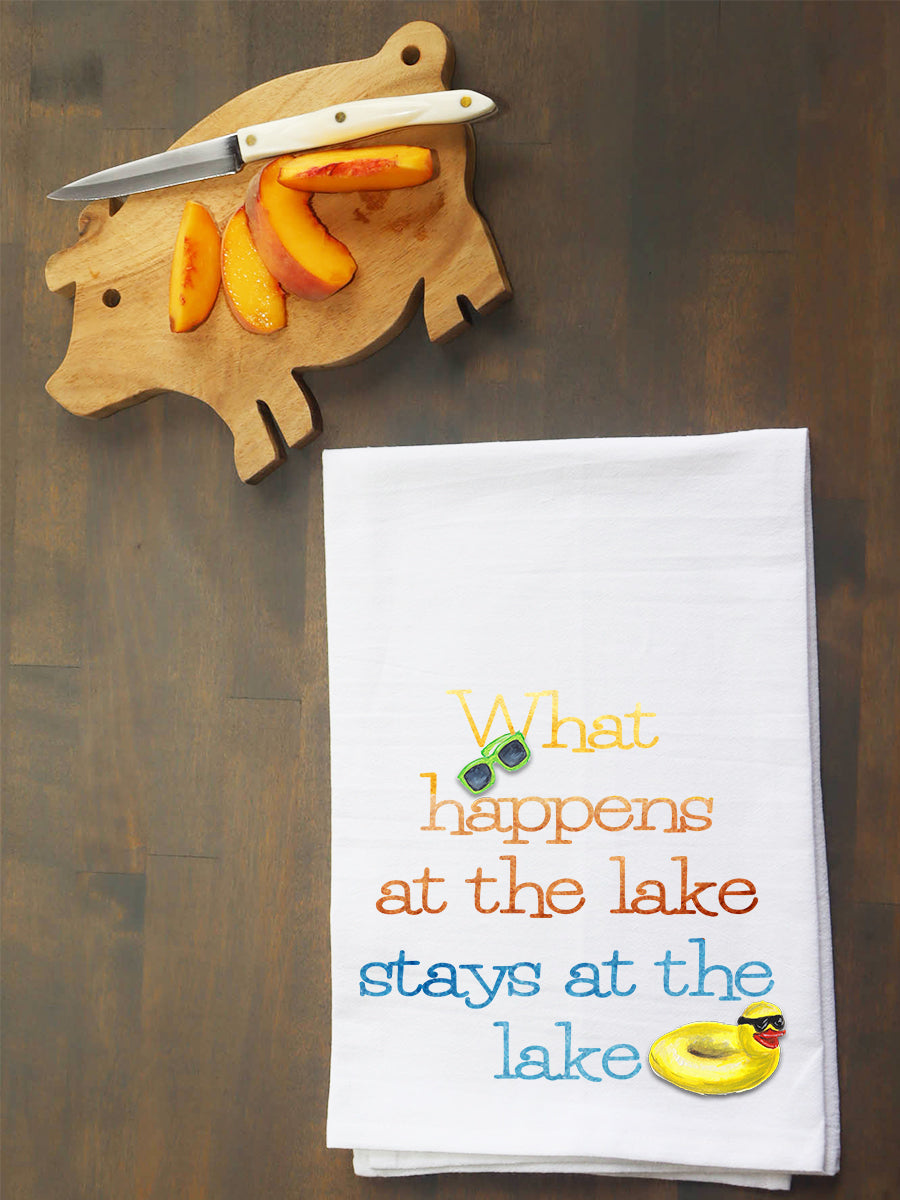 What Happens At The Lake Kitchen Towel
