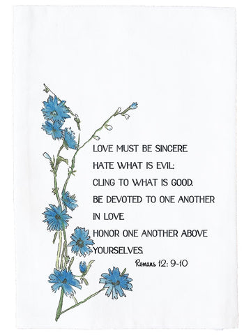 Honor One Another Romans 12 Floral Kitchen Towel