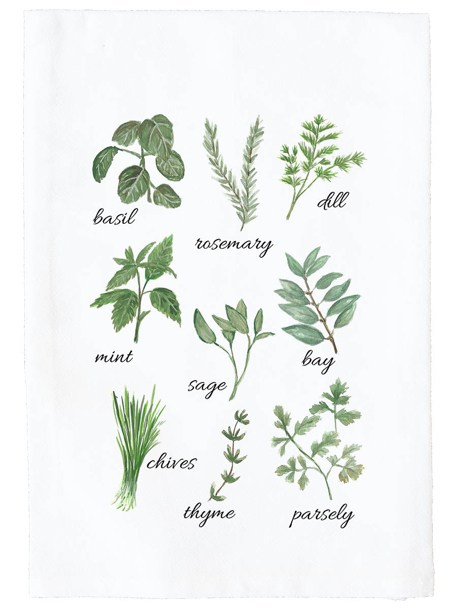 Herb Collage Kitchen Towel