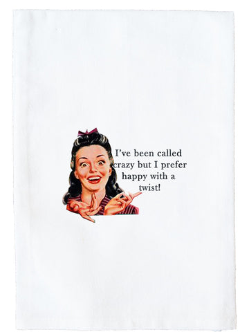 Happy With A Twist Kitchen Towel