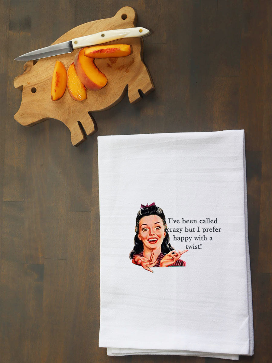 Happy With A Twist Kitchen Towel