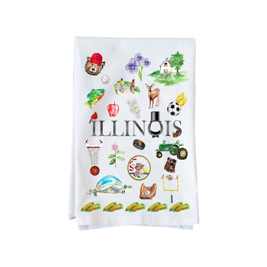Illinois Collage Kitchen Towel